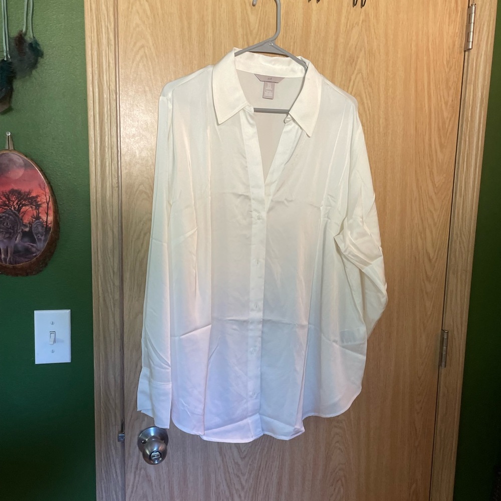 Silk blouse from H&M white cream color